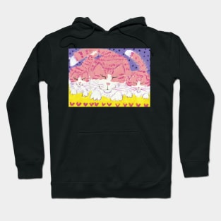 Happy  Pink cats art painting Hoodie